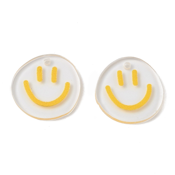 PandaHall Transparent Printed Acrylic Pendants, Flat Round with Smiling Face Charm, Yellow, 20.5~21x20~21x2mm, Hole: 1.6mm Acrylic Flat...
PandaHall Transparent Printed Acrylic Pendants, Flat Round with Smiling Face Charm, Yellow, 20.5~21x20~21x2mm, Hole: 1.6mm Acrylic Flat...