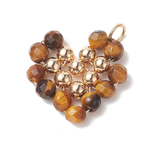 PandaHall Natural Tiger Eye Copper Wire Wrapped Pendants, Heart Charms, with Golden Tone Brass Beads, 22.5x22x4.5mm, Hole: 3.6mm Tiger Eye...
PandaHall Natural Tiger Eye Copper Wire Wrapped Pendants, Heart Charms, with Golden Tone Brass Beads, 22.5x22x4.5mm, Hole: 3.6mm Tiger Eye...