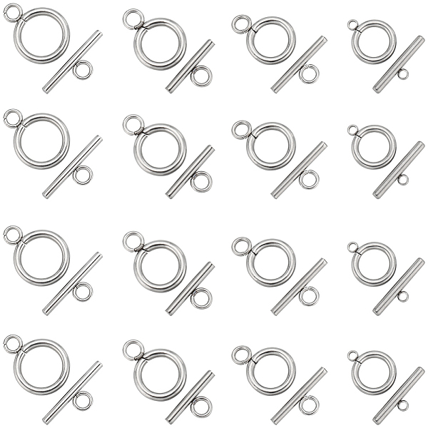 PandaHall SUNNYCLUE 40Pcs 4 Styles 304 Stainless Steel Ring Toggle Clasps, Round Ring, Stainless Steel Color, Ring: 15~19x12~14x2mm, Bar...
PandaHall SUNNYCLUE 40Pcs 4 Styles 304 Stainless Steel Ring Toggle Clasps, Round Ring, Stainless Steel Color, Ring: 15~19x12~14x2mm, Bar...