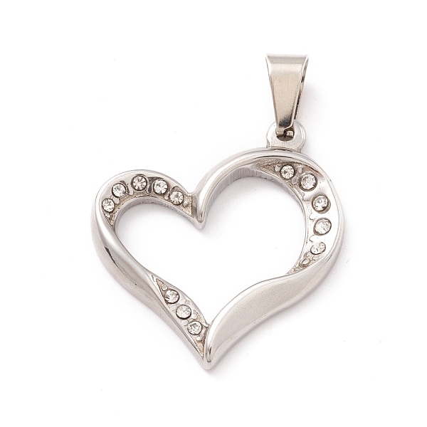 PandaHall 304 Stainless Steel Pendant, Rhinestone, Heart, Stainless Steel Color, 32x29x3.5mm, Hole: 9x4.5mm 304 Stainless Steel Heart
PandaHall 304 Stainless Steel Pendant, Rhinestone, Heart, Stainless Steel Color, 32x29x3.5mm, Hole: 9x4.5mm 304 Stainless Steel Heart