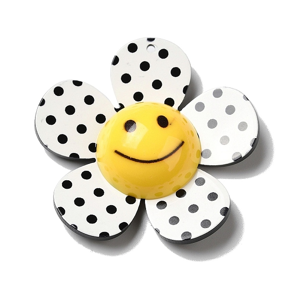 PandaHall Acrylic Big Pendants, Flower with Smile, Polka Dot, White, 52x53.5x14mm, Hole: 2mm Acrylic Flower White
PandaHall Acrylic Big Pendants, Flower with Smile, Polka Dot, White, 52x53.5x14mm, Hole: 2mm Acrylic Flower White