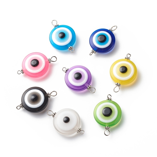 PandaHall Transparent Evil Eye Resin Connector Charms, with Alloy Spacer Beads and Iron Double Loops, Mixed Color, Flat Round, Platinum..., Multicolor
PandaHall Transparent Evil Eye Resin Connector Charms, with Alloy Spacer Beads and Iron Double Loops, Mixed Color, Flat Round, Platinum..., Multicolor