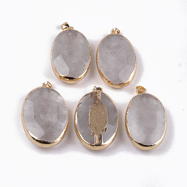 PandaHall Golden Plated Natural Quartz Crystal Pendants, with Iron Findings, Faceted, Oval, 45~50x25~30x9~12mm, Hole: 4.5x7mm Quartz Crystal...
PandaHall Golden Plated Natural Quartz Crystal Pendants, with Iron Findings, Faceted, Oval, 45~50x25~30x9~12mm, Hole: 4.5x7mm Quartz Crystal...