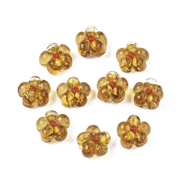 PandaHall Handmade Silver Foil Glass Lampwork Beads, Flower, 14~14.5x14.5~15x8~9mm, Hole: 1.4~1.6mm Foil Glass Flower Gold
PandaHall Handmade Silver Foil Glass Lampwork Beads, Flower, 14~14.5x14.5~15x8~9mm, Hole: 1.4~1.6mm Foil Glass Flower Gold