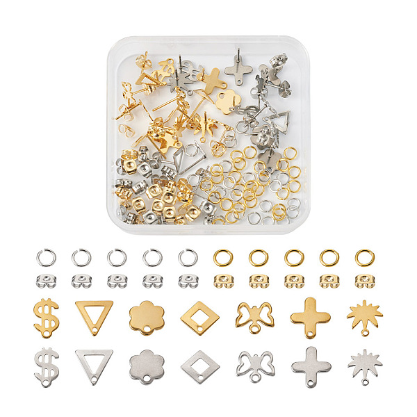 PandaHall Spritewelry 56Pcs 14 Style 201 Stainless Steel Stud Earring Findings with Hole and 304 Stainless Steel Pins and Ear Nuts, with...
PandaHall Spritewelry 56Pcs 14 Style 201 Stainless Steel Stud Earring Findings with Hole and 304 Stainless Steel Pins and Ear Nuts, with...