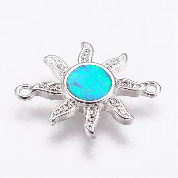 PandaHall Synthetic Opal Links connectors, with Brass Findings, Sun, Platinum, 14x18x2mm, Hole: 1mm Brass Sun Blue
PandaHall Synthetic Opal Links connectors, with Brass Findings, Sun, Platinum, 14x18x2mm, Hole: 1mm Brass Sun Blue
