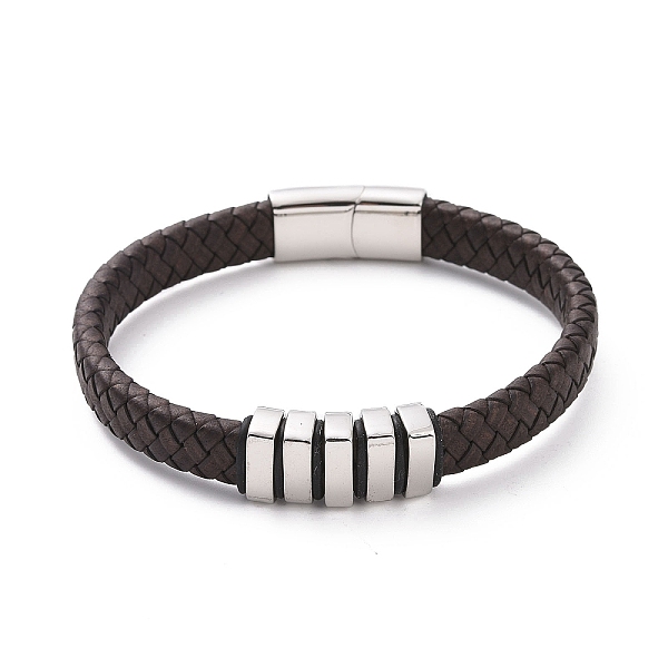 PandaHall 304 Stainless Steel Rectangle Beaded Bracelet with Magnetic Clasps, Brown Leather Braided Cord Punk Wristband for Men Women...
PandaHall 304 Stainless Steel Rectangle Beaded Bracelet with Magnetic Clasps, Brown Leather Braided Cord Punk Wristband for Men Women...