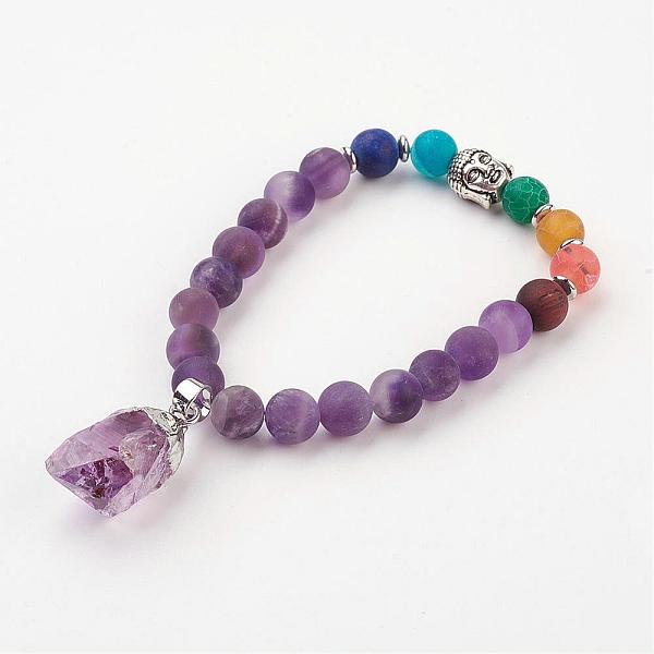 PandaHall Yoga Chakra Jewelry, Gemstone Stretch Bracelets, with Alloy Buddha, Natural Amethyst, 2 inch(52mm) Amethyst
PandaHall Yoga Chakra Jewelry, Gemstone Stretch Bracelets, with Alloy Buddha, Natural Amethyst, 2 inch(52mm) Amethyst