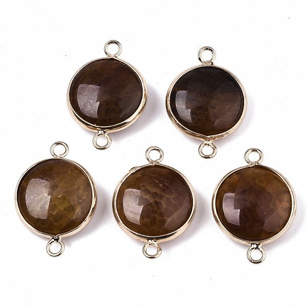 PandaHall Natural Agate Links Connectors, with Light Gold Plated Brass Findings, Flat Round, Dyed & Heated, Saddle Brown...
PandaHall Natural Agate Links Connectors, with Light Gold Plated Brass Findings, Flat Round, Dyed & Heated, Saddle Brown...