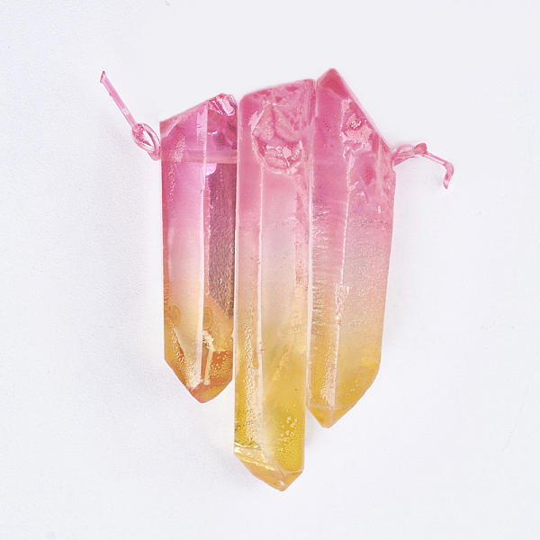 PandaHall Natural Quartz Crystal Pointed Pendants, Dyed, Colorful, 26~50x5~10x5~10mm, Hole: 1mm, 3pcs/set Quartz Crystal Nuggets
PandaHall Natural Quartz Crystal Pointed Pendants, Dyed, Colorful, 26~50x5~10x5~10mm, Hole: 1mm, 3pcs/set Quartz Crystal Nuggets