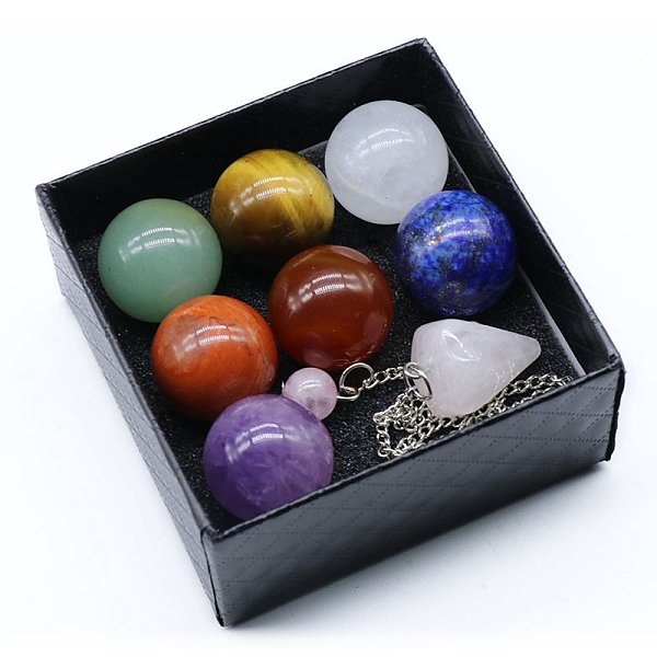 PandaHall 7 Chakra Crystal Ball & Dowsing Pendulum Mixed Natural Gemstone Healing Stones Set, Reiki Stones for Energy Balancing Meditation...
PandaHall 7 Chakra Crystal Ball & Dowsing Pendulum Mixed Natural Gemstone Healing Stones Set, Reiki Stones for Energy Balancing Meditation...