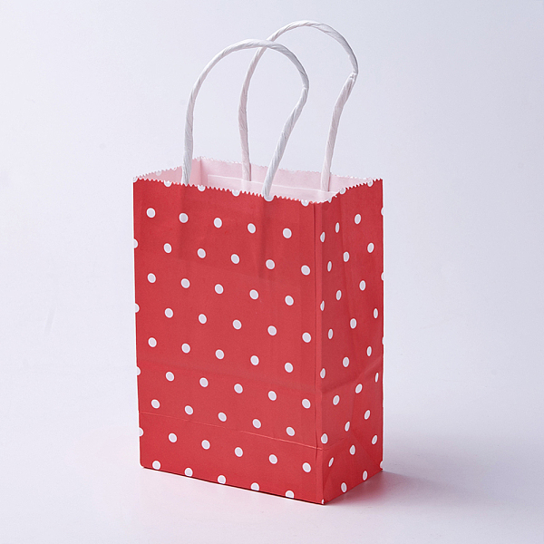 PandaHall kraft Paper Bags, with Handles, Gift Bags, Shopping Bags, Rectangle, Polka Dot Pattern, Red, 27x21x10cm Paper Polka Dot Red
PandaHall kraft Paper Bags, with Handles, Gift Bags, Shopping Bags, Rectangle, Polka Dot Pattern, Red, 27x21x10cm Paper Polka Dot Red