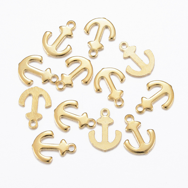 PandaHall 201 Stainless Steel Charms, Anchor, Golden, 12x9x1mm, Hole: 1.2mm 201 Stainless Steel Anchor & Helm
PandaHall 201 Stainless Steel Charms, Anchor, Golden, 12x9x1mm, Hole: 1.2mm 201 Stainless Steel Anchor & Helm