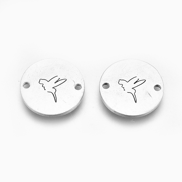 PandaHall 304 Stainless Steel Links Connectors, Laser Cut, Flat Round with Hummingbird, Stainless Steel Color, 11.5x1mm, Hole: 1.2mm 304...
PandaHall 304 Stainless Steel Links Connectors, Laser Cut, Flat Round with Hummingbird, Stainless Steel Color, 11.5x1mm, Hole: 1.2mm 304...