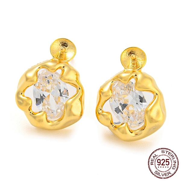 PandaHall Flower 925 Sterling Silver with Clear Cubic Zirconia Stud Earring Findings, Earring Settings for Half Drilled Beads, with S925...
PandaHall Flower 925 Sterling Silver with Clear Cubic Zirconia Stud Earring Findings, Earring Settings for Half Drilled Beads, with S925...