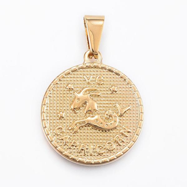PandaHall Real 18K Gold Plated 304 Stainless Steel Pendants, Flat Round with Twelve Constellation/Zodiac Sign, Capricorn, 29x25x3.2mm, Hole...
PandaHall Real 18K Gold Plated 304 Stainless Steel Pendants, Flat Round with Twelve Constellation/Zodiac Sign, Capricorn, 29x25x3.2mm, Hole...