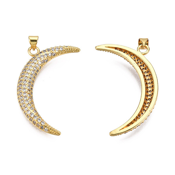 PandaHall Brass Micro Pave Clear Cubic Zirconia Pendants, Nickel Free, Moon, Real 18K Gold Plated, 40x21.5x4mm, Hole: 3x4mm Brass+Cubic...
PandaHall Brass Micro Pave Clear Cubic Zirconia Pendants, Nickel Free, Moon, Real 18K Gold Plated, 40x21.5x4mm, Hole: 3x4mm Brass+Cubic...