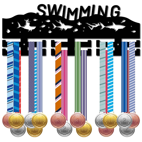 PandaHall Fashion Wood Medal Hanger Holder, 2 Line Display Wall Rack, with Screws & Anchor Plug, Swimming, Sports, 150x400x7mm, Hole: 5mm..., Black
PandaHall Fashion Wood Medal Hanger Holder, 2 Line Display Wall Rack, with Screws & Anchor Plug, Swimming, Sports, 150x400x7mm, Hole: 5mm..., Black