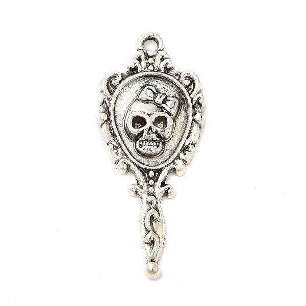 PandaHall Tibetan Style Alloy Pendant, Halloween Skull Magic Mirror Charm, Antique Silver, 35x15x3mm, Hole: 2mm Alloy Skull
PandaHall Tibetan Style Alloy Pendant, Halloween Skull Magic Mirror Charm, Antique Silver, 35x15x3mm, Hole: 2mm Alloy Skull