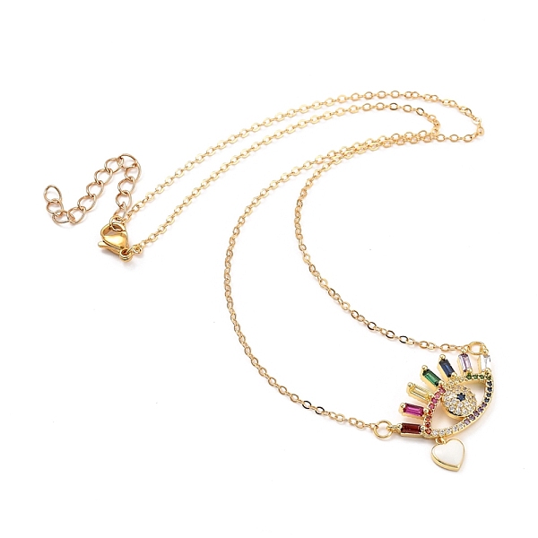 PandaHall Brass Micro Pave Cubic Zirconia Pendant Necklace, with Enamel and 304 Stainless Steel Lobster Claw Clasps, Eye & Heart, Colorful...
PandaHall Brass Micro Pave Cubic Zirconia Pendant Necklace, with Enamel and 304 Stainless Steel Lobster Claw Clasps, Eye & Heart, Colorful...