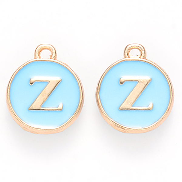 PandaHall Golden Plated Alloy Enamel Charms, Cadmium Free & Lead Free, Enamelled Sequins, Flat Round, Sky Blue, Letter.Z, 14x12x2mm, Hole...
PandaHall Golden Plated Alloy Enamel Charms, Cadmium Free & Lead Free, Enamelled Sequins, Flat Round, Sky Blue, Letter.Z, 14x12x2mm, Hole...