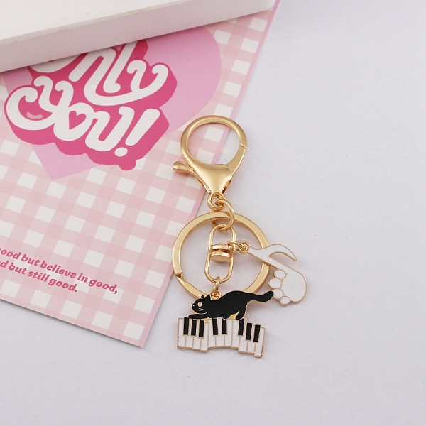 PandaHall Zinc Alloy Enamel Cat with Piano & Musical Note Pendant Keychain, for Bag Car Key Decoration, Black, 9cm Alloy Cat Shape Black
PandaHall Zinc Alloy Enamel Cat with Piano & Musical Note Pendant Keychain, for Bag Car Key Decoration, Black, 9cm Alloy Cat Shape Black