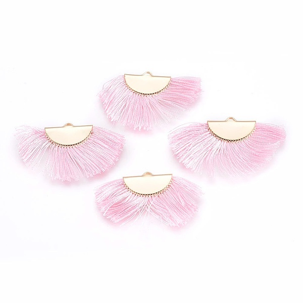 PandaHall Nylon Tassel Pendants, with Brass Findings, Nickel Free, Real 18K Gold Plated, Pink, 25~27x43~46x3mm, Hole: 1.5mm Nylon Pink
PandaHall Nylon Tassel Pendants, with Brass Findings, Nickel Free, Real 18K Gold Plated, Pink, 25~27x43~46x3mm, Hole: 1.5mm Nylon Pink