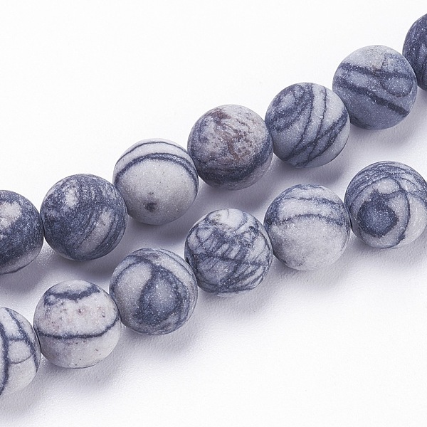 PandaHall Natural Black Silk Stone/Netstone Beads Strands, Frosted, Round, 8~8.5mm, Hole: 1mm, about 49pcs/strand, 14.9 inch~15.3 inch(39cm)...
PandaHall Natural Black Silk Stone/Netstone Beads Strands, Frosted, Round, 8~8.5mm, Hole: 1mm, about 49pcs/strand, 14.9 inch~15.3 inch(39cm)...