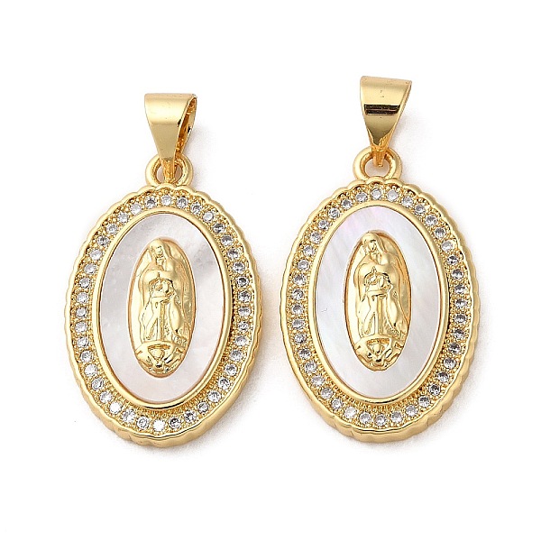 PandaHall Brass Micro Pave Cubic Zirconia Pendants, with Shell, Oval, Real 18K Gold Plated, 22.5x14x3.5mm, Hole: 5.5x4mm Brass+Cubic..., White
PandaHall Brass Micro Pave Cubic Zirconia Pendants, with Shell, Oval, Real 18K Gold Plated, 22.5x14x3.5mm, Hole: 5.5x4mm Brass+Cubic..., White