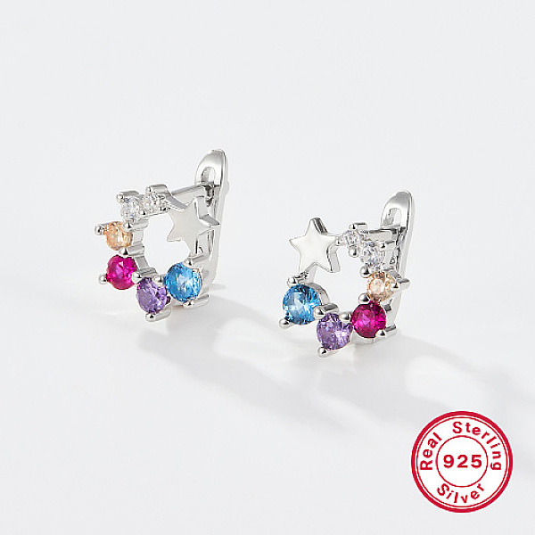 PandaHall Flower/Star/Footprint/Unicorn 925 Sterling Silver Hoop Earrings, Star, 10x9.5x10mm Sterling Silver Star
PandaHall Flower/Star/Footprint/Unicorn 925 Sterling Silver Hoop Earrings, Star, 10x9.5x10mm Sterling Silver Star