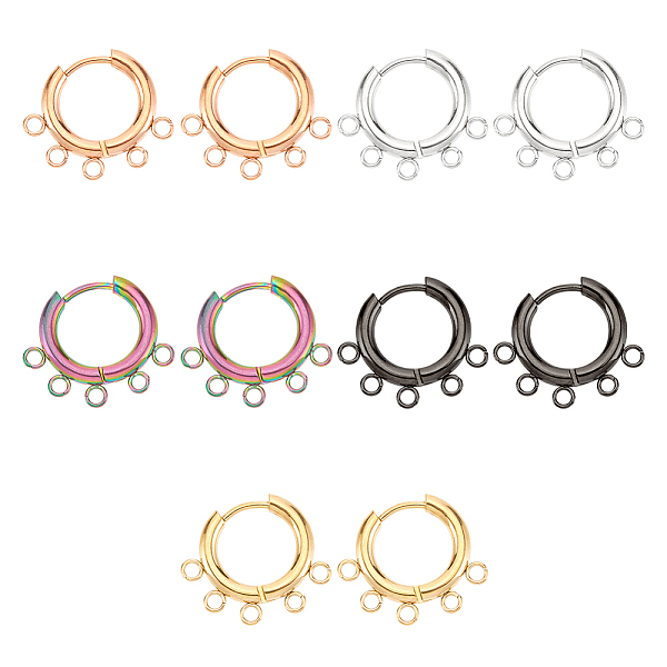 PandaHall DICOSMETIC 10 Pairs 5 Colors 304 Stainless Steel Hoop Earring Findings, with Horizontal Loops, Ring, Mixed Color, 16x20x2.5mm...
PandaHall DICOSMETIC 10 Pairs 5 Colors 304 Stainless Steel Hoop Earring Findings, with Horizontal Loops, Ring, Mixed Color, 16x20x2.5mm...