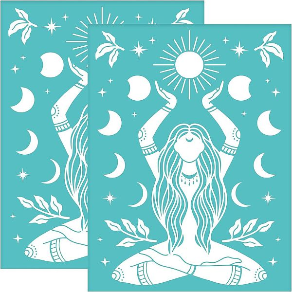 PandaHall OLYCRAFT 2pcs Silk Screen Printing Stencils Goddess Pattern Self Adhesive Mesh Transfers Stencil Reusable Moon Star Silkscreen..., Green
PandaHall OLYCRAFT 2pcs Silk Screen Printing Stencils Goddess Pattern Self Adhesive Mesh Transfers Stencil Reusable Moon Star Silkscreen..., Green