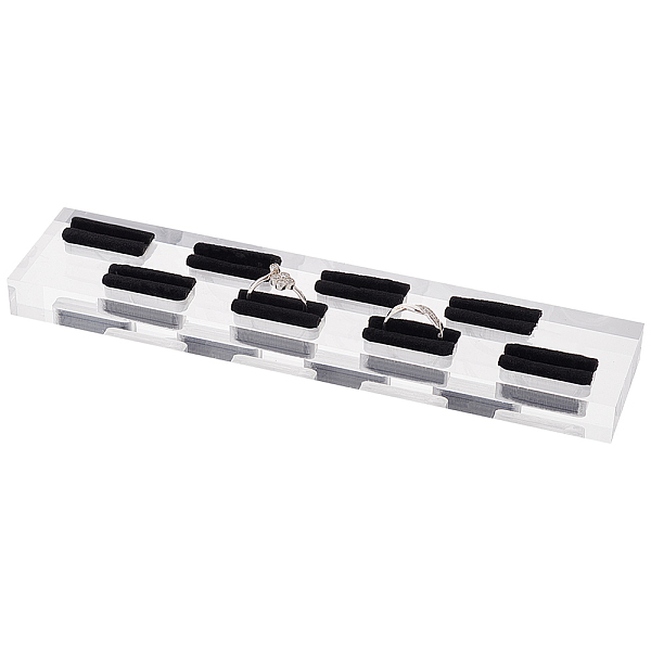 PandaHall FINGERINSPIRE 8-Slot Acrylic Ring Stand with Black Velvet (Clear, 7.9x1.8x0.7 inch, Diameter 1.10 inch) Rectangle Acrylic Finger...
PandaHall FINGERINSPIRE 8-Slot Acrylic Ring Stand with Black Velvet (Clear, 7.9x1.8x0.7 inch, Diameter 1.10 inch) Rectangle Acrylic Finger...