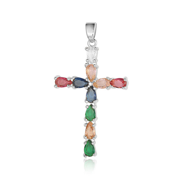PandaHall Brass Micro Pave Colorful Cubic Zirconia Pendants, Cross Charms, Platinum, 34x21x3.4mm Brass+Cubic Zirconia Cross
PandaHall Brass Micro Pave Colorful Cubic Zirconia Pendants, Cross Charms, Platinum, 34x21x3.4mm Brass+Cubic Zirconia Cross