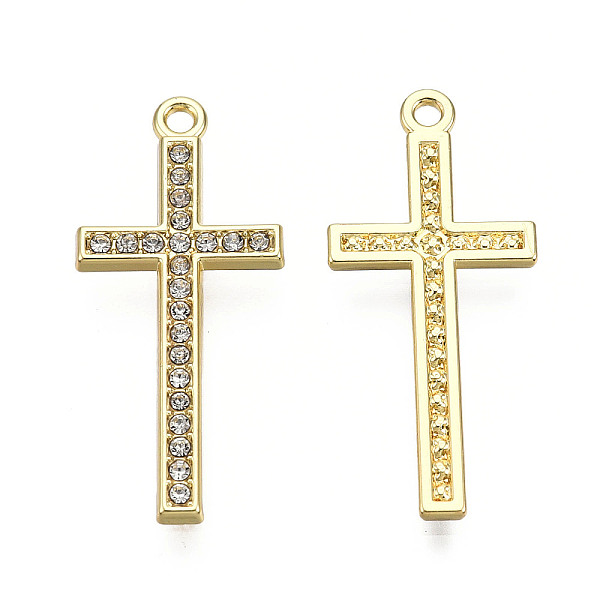 PandaHall Rack Plating Alloy Pendants, with Crystal Rhinestone, Cadmium Free & Nickel Free & Lead Free, Cross, Light Gold, 33.5x15x2mm, Hole..., Clear
PandaHall Rack Plating Alloy Pendants, with Crystal Rhinestone, Cadmium Free & Nickel Free & Lead Free, Cross, Light Gold, 33.5x15x2mm, Hole..., Clear