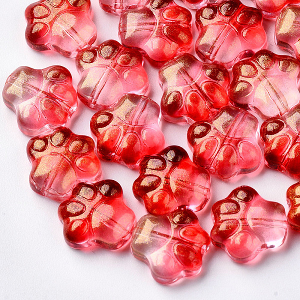 PandaHall Transparent Spray Painted Glass Beads, with Glitter Powder, Dog Paw Prints, Red, 11x12x4.5mm, Hole: 1mm Glass Dog Red
PandaHall Transparent Spray Painted Glass Beads, with Glitter Powder, Dog Paw Prints, Red, 11x12x4.5mm, Hole: 1mm Glass Dog Red