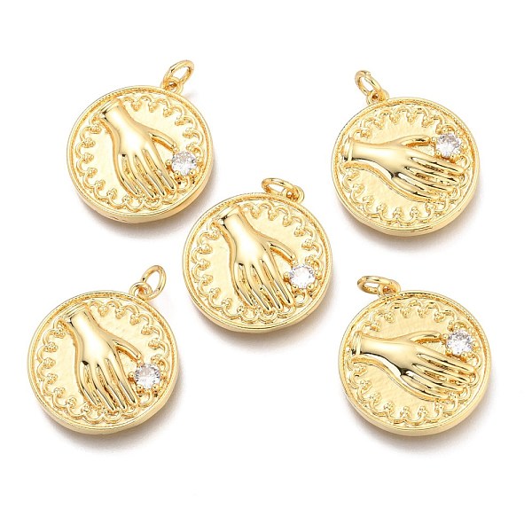 PandaHall Brass Micro Pave Clear Cubic Zirconia Pendants, Flat Round with Hand, Real 18K Gold Plated, 22.5x20x3mm, Hole: 3.2mm Brass+Cubic...
PandaHall Brass Micro Pave Clear Cubic Zirconia Pendants, Flat Round with Hand, Real 18K Gold Plated, 22.5x20x3mm, Hole: 3.2mm Brass+Cubic...