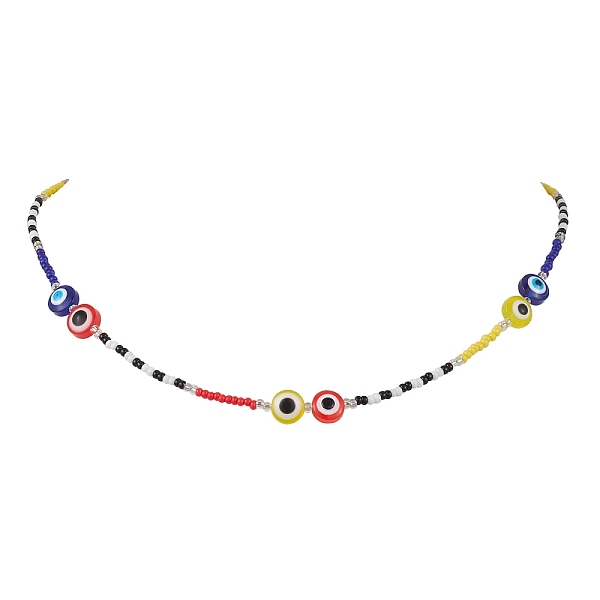 PandaHall Resin and Glass Seed Bead Necklaces, Evil Eye, Colorful, 18.98 inch(48.2cm) Glass Evil Eye Multicolor
PandaHall Resin and Glass Seed Bead Necklaces, Evil Eye, Colorful, 18.98 inch(48.2cm) Glass Evil Eye Multicolor