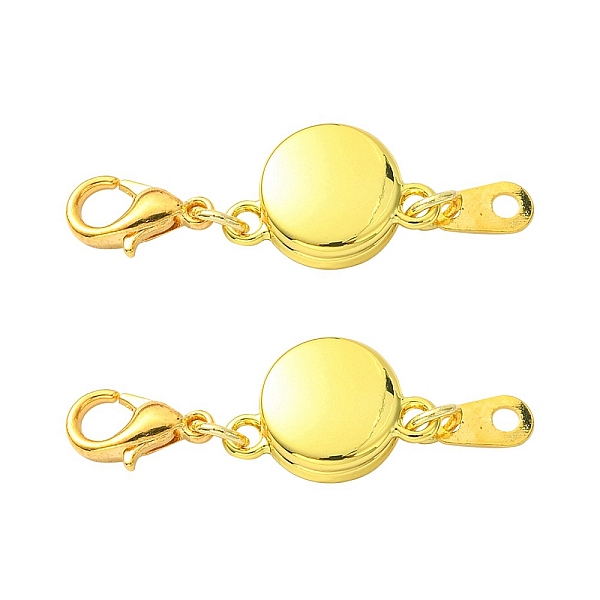 PandaHall Alloy Magnetic Clasps, with Lobster Claw Clasps and Chain Tabs, Flat Round, Golden, 35mm, Clasp: 10x6x2.5mm, Chain Tabs: 22mm long...
PandaHall Alloy Magnetic Clasps, with Lobster Claw Clasps and Chain Tabs, Flat Round, Golden, 35mm, Clasp: 10x6x2.5mm, Chain Tabs: 22mm long...