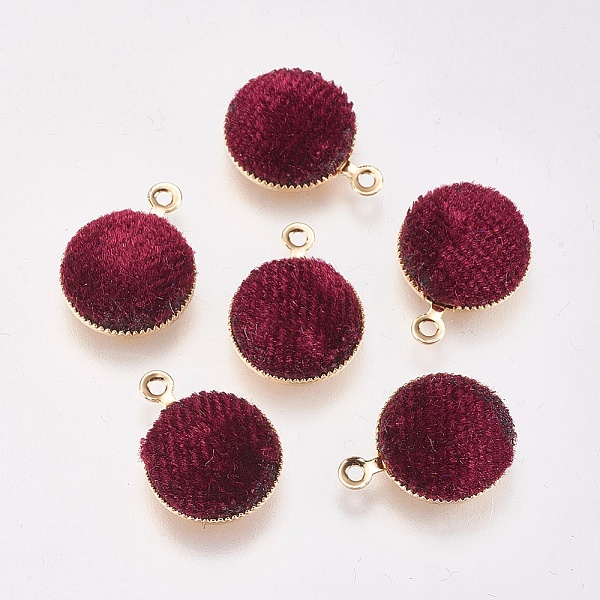 PandaHall Brass Charms, with Velvet, Flat Round, Real 18K Gold Plated, Dark Red, 14x12x3mm, Hole: 1mm Brass Round
PandaHall Brass Charms, with Velvet, Flat Round, Real 18K Gold Plated, Dark Red, 14x12x3mm, Hole: 1mm Brass Round