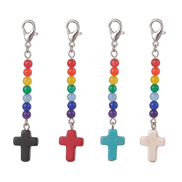 PandaHall Synthetic Turquoise Cross with Natural Dyed Malaysia Jade Round Beaded Pendant Decoration, Mixed Color, 69.5mm Malaysia Jade Cross..., Multicolor
PandaHall Synthetic Turquoise Cross with Natural Dyed Malaysia Jade Round Beaded Pendant Decoration, Mixed Color, 69.5mm Malaysia Jade Cross..., Multicolor