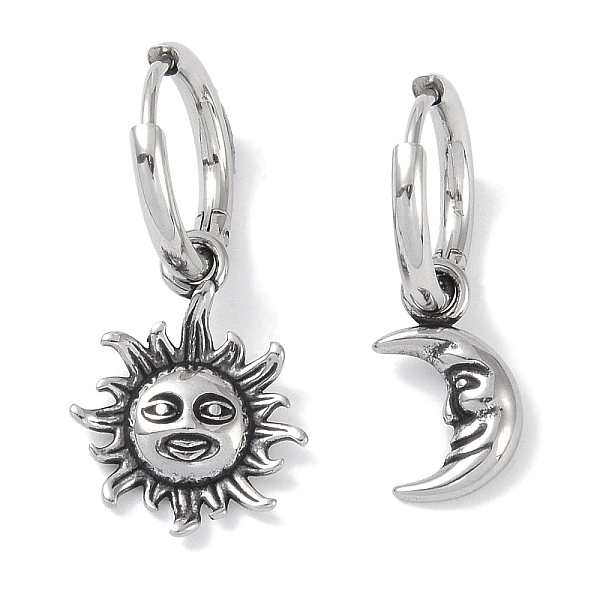 PandaHall 316 Surgical Stainless Steel Hoop Earrings, Sun & Moon Asymmetrical Earrings for Women, Antique Silver, 14.5~18.5x8.5~13.5mm 316...
PandaHall 316 Surgical Stainless Steel Hoop Earrings, Sun & Moon Asymmetrical Earrings for Women, Antique Silver, 14.5~18.5x8.5~13.5mm 316...