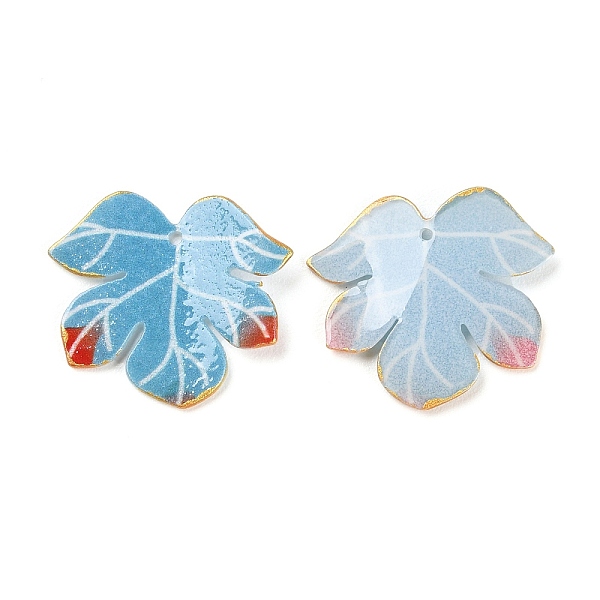 PandaHall Opaque Acrylic Pendants, Gradient Magnolia Leaves with Gold Edge, Sky Blue, 22.5~23x25.5~26x2.3~3mm, Hole: 1mm Acrylic Leaf
PandaHall Opaque Acrylic Pendants, Gradient Magnolia Leaves with Gold Edge, Sky Blue, 22.5~23x25.5~26x2.3~3mm, Hole: 1mm Acrylic Leaf