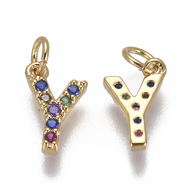 PandaHall Brass Micro Pave Cubic Zirconia Charms, Letter, Colorful, Golden, Letter.Y, 9.5x6x1.8mm, Hole: 2mm Brass+Cubic Zirconia Letter Y
PandaHall Brass Micro Pave Cubic Zirconia Charms, Letter, Colorful, Golden, Letter.Y, 9.5x6x1.8mm, Hole: 2mm Brass+Cubic Zirconia Letter Y