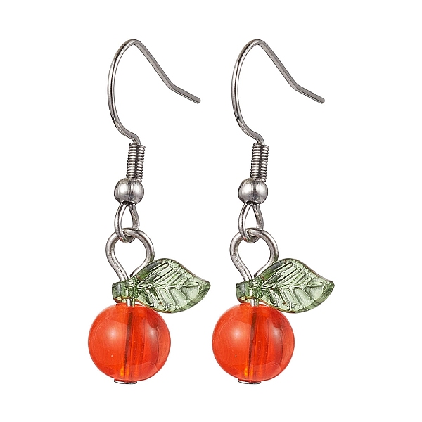 PandaHall Acrylic Dangle Earrings, with 304 Stainless Steel Earring Hooks, Round with Leaf, Red, 32.5x12.5mm Acrylic Round Red
PandaHall Acrylic Dangle Earrings, with 304 Stainless Steel Earring Hooks, Round with Leaf, Red, 32.5x12.5mm Acrylic Round Red