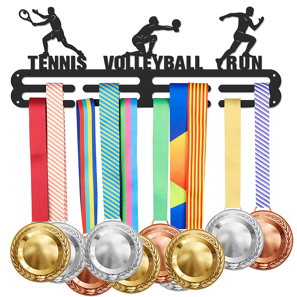 PandaHall Sports Theme Iron Medal Hanger Holder Display Wall Rack, with Screws, Volleyball & Running, Tennis Pattern, 150x400mm Iron Tennis
PandaHall Sports Theme Iron Medal Hanger Holder Display Wall Rack, with Screws, Volleyball & Running, Tennis Pattern, 150x400mm Iron Tennis