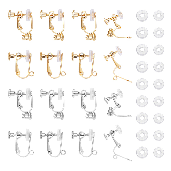 PandaHall Unicraftale 16Pcs 4 Styles 304 Stainless Steel Findings Converter, for Non-Pierced Ears, with Loops and 32Pcs Silicone Clip on...
PandaHall Unicraftale 16Pcs 4 Styles 304 Stainless Steel Findings Converter, for Non-Pierced Ears, with Loops and 32Pcs Silicone Clip on...