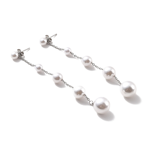 PandaHall Round Plastic Pearl Beaded Long Chain Dangle Stud Earrings, 304 Stainless Steel Drop Earrings for Women, Stainless Steel Color..., White
PandaHall Round Plastic Pearl Beaded Long Chain Dangle Stud Earrings, 304 Stainless Steel Drop Earrings for Women, Stainless Steel Color..., White