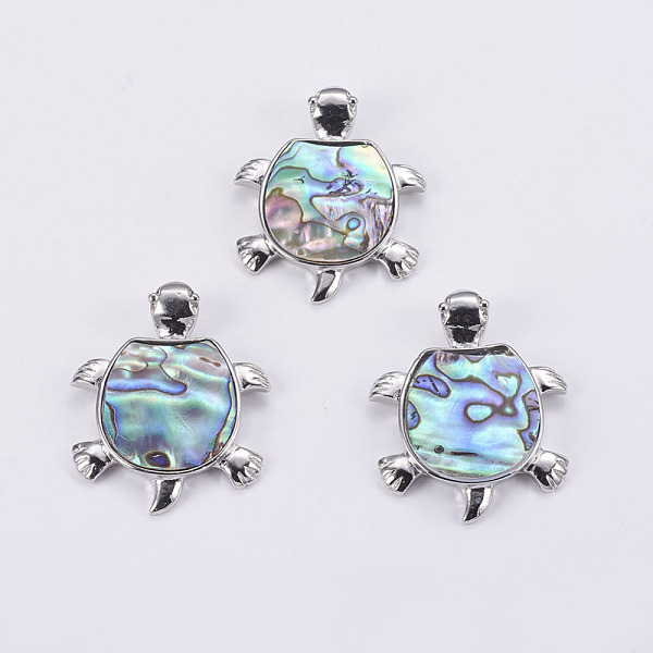 PandaHall Abalone Shell/Paua Shell Pendants, with Platinum Tone Brass Bail, Tortoise, 42.5x34.5x5~6.5mm, Hole: 4.5x7mm Paua Shell Tortoise
PandaHall Abalone Shell/Paua Shell Pendants, with Platinum Tone Brass Bail, Tortoise, 42.5x34.5x5~6.5mm, Hole: 4.5x7mm Paua Shell Tortoise