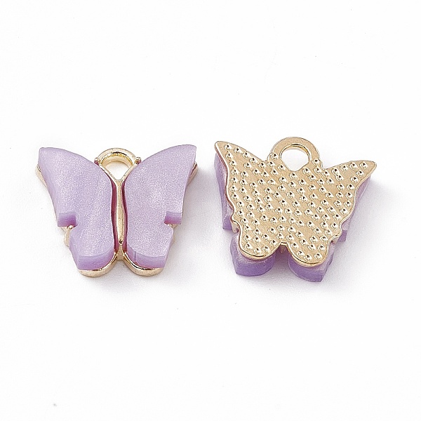 PandaHall Acrylic Charms, with Light Gold Tone Alloy Finding, Butterfly Charm, Plum, 13x14x3mm, Hole: 2mm Alloy+Acrylic Butterfly Purple
PandaHall Acrylic Charms, with Light Gold Tone Alloy Finding, Butterfly Charm, Plum, 13x14x3mm, Hole: 2mm Alloy+Acrylic Butterfly Purple